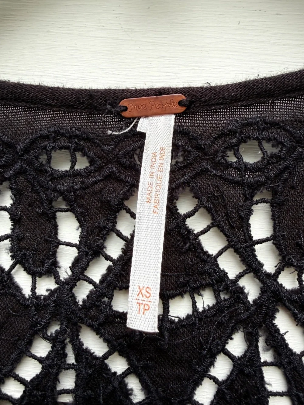 Free People Doin It Right Black Boho Crochet Top XS